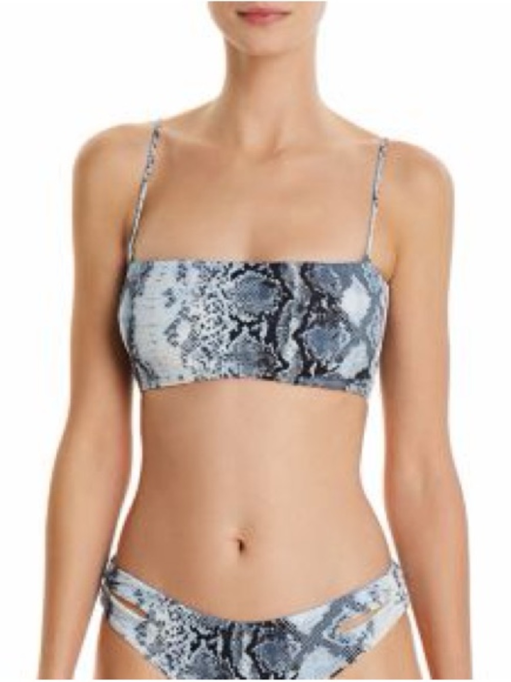 Dolce Vita Black and White Snake Print Bikini Top - Picture 7 of 7